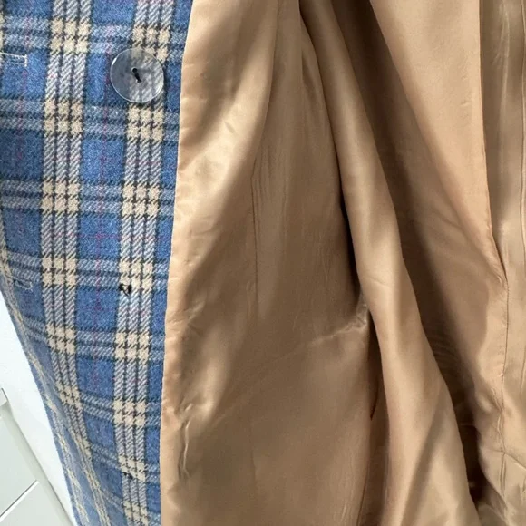 Avec Les Filles Blue and Cream Plaid Blazer women’s size Medium - Picture 4 of 9